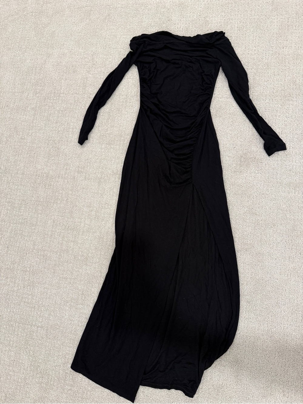 Maternity Dress - Black Off Shoulder - Picture 2 of 3
